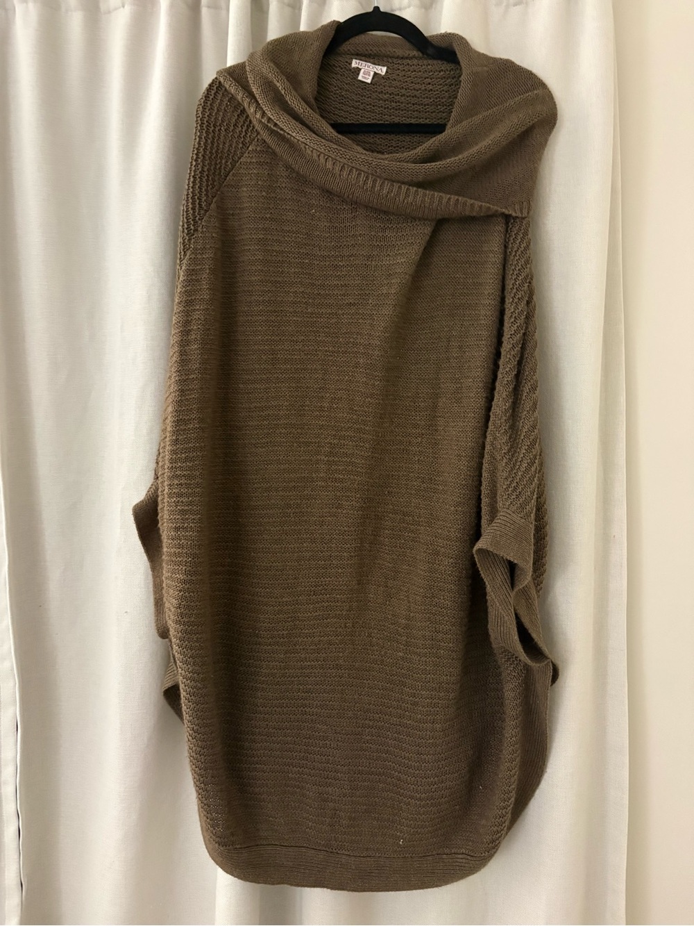 Merona Brown Cowl Neck Poncho Sweater
